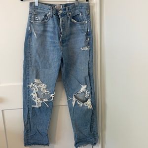 Agolde Ripped Boyfriend Jeans.